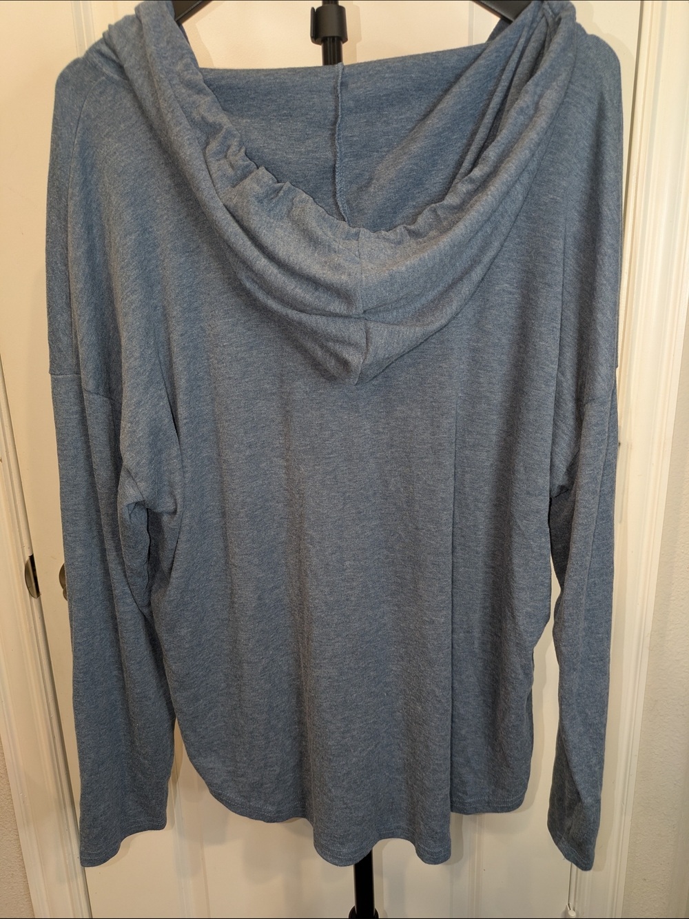 Poetsky XL Blue Oversized Dolman Sleeve V Neck Lightweight Hoodie - Picture 2 of 11